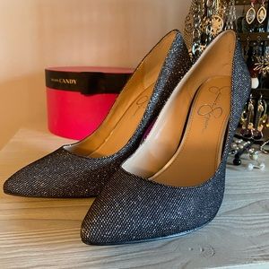 Jessica Simpson Black Glitter heals